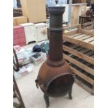 A CAST IRON CHIMNEA 130CM HIGH