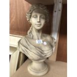 A GREEK STYLE BUST OF A LADY