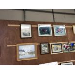 A GROUP OF SIX FRAMED PICTURES TO INCLUDE WATERCOLOUR OF A POST OFFICE ETC