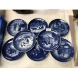 A COLLECTION OF EIGHT ROYAL COPENHAGEN CHRISTMAS PLATES