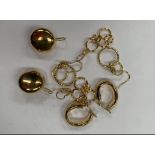 FOUR PAIRS OF GOLD EARRINGS