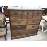 AN EARLY 20TH CENTURY MAHOGANY CHEST OF SIX SMALL, FOUR SHORT AND ONE LONG DRAWER (KENDAL MILNE