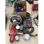 VARIOUS RATCHET STRAPS, DRILL CUTTER ATTACHMENTS, STAINLESS STEEL BUCKET ETC