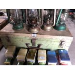 A GREEN VINTAGE LOCKABLE CASE