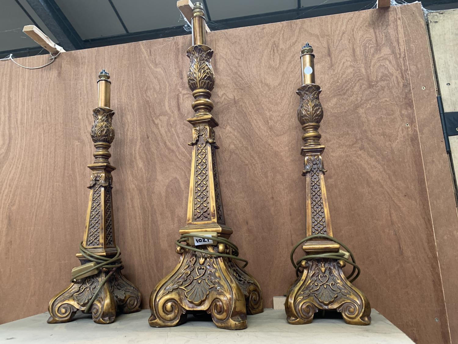 THREE EIFFEL TOWER LAMPS