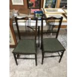 A PAIR OF GEORGIAN INLAID BEDROOM CHAIRS