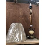 A MARBLE STYLE LAMP WITH NEW SHADE