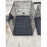 A LARGE METAL PET CAGE 90CM X 57CM X 62CM HIGH