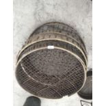 FOUR LARGE VINTAGE GARDEN SIEVES