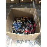 A LARGE BOX OF COSTUME JEWELLERY