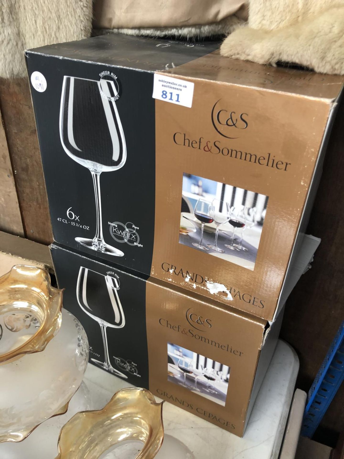 TWO BOXES OF WINE GLASSES