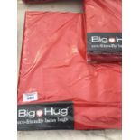 A BIG HUG 'LONDON' BEAN BAG IN RED , 140CM X 18OCM, HEAVY DUTY POLYESTER, STAIN AND WATER