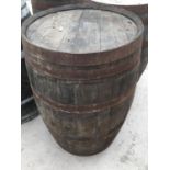 A WOODEN WHISKEY BARRELL