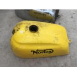 A YELLOW NORTON JUBILEE PETROL TANK (NO CAP)