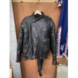 A MOTOR CYCLE LETHER JACKET WITH TROUSERS