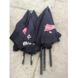 THREE BUDWEISER PARASOL UMBRELLAS