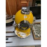 A YELLOW 'U.S. NAVY DIVING HELMET'