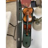A STENTOR STUDENT VIOLIN AND CASE WITH BOW