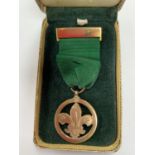 A BOXED BOY SCOUTS MEDAL