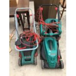 TWO ELECTRIC LAMNMOWERS TO INCLUDE A BOSCH ROTAK AND A ROTAK 370