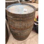 A WOODEN WHISKEY BARRELL