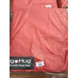 A BIG HUG 'LONDON' BEAN BAG IN RED , 140CM X 18OCM, HEAVY DUTY POLYESTER, STAIN AND WATER