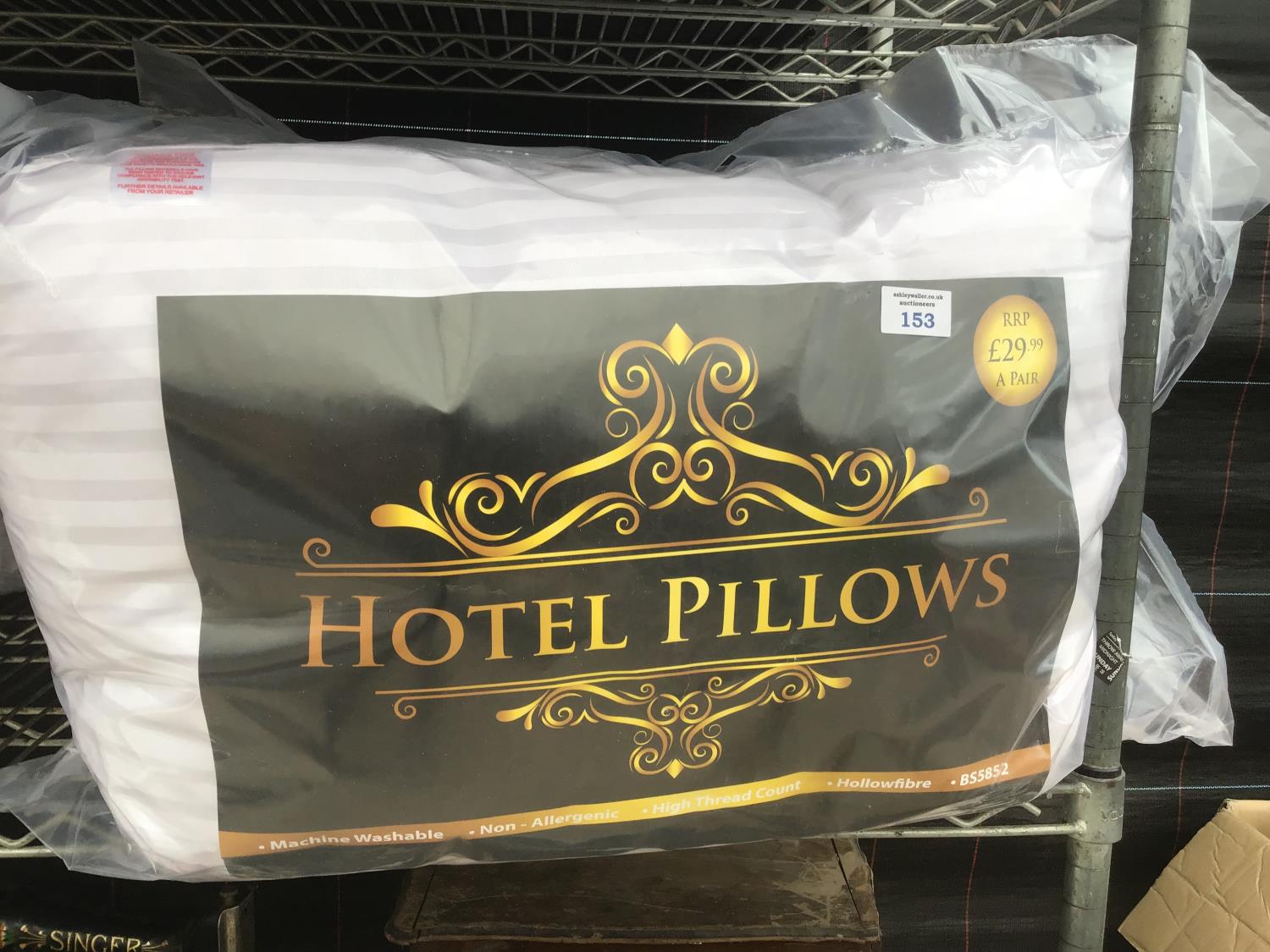 THREE PACKS OF TWO HOTEL PILLOWS (SIX PILLOWS)