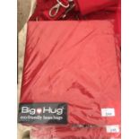 A BIG HUG 'LONDON' BEAN BAG IN RED , 140CM X 18OCM, HEAVY DUTY POLYESTER, STAIN AND WATER