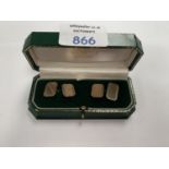 TWO PAIRS OF 9CT GOLD ON SILVER CUFF LINKS, BOXED