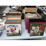 A LARGE MIXED GROUP OF LP RECORDS, STORAGE BOXES ETC