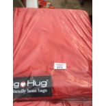 A BIG HUG 'LONDON' BEAN BAG IN RED , 140CM X 18OCM, HEAVY DUTY POLYESTER, STAIN AND WATER