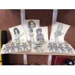 A SET OF SEVEN MUSICIAN PRINTS - BEATLES ETC