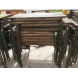 ELEVEN VINTAGE SCHOOL DESKS FROM A LOCAL SCHOOL