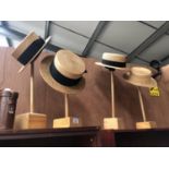 A GROUP OF FOUR PANAMA HATS