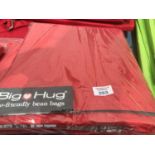 A BIG HUG 'LONDON' BEAN BAG IN RED , 140CM X 18OCM, HEAVY DUTY POLYESTER, STAIN AND WATER