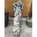 TWO GARDEN ORNAMENTS OF LADIES ONE 56CM HIGH AND ONE 41CM HIGH