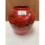 A MOORCROFT RED PAINTED VASE