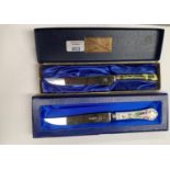 TWO BOXED KNIFES, A COALPOART CUTLESS KNIFE AND AYNSLEY 'CUCOO' KNIFE