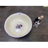 A POOLE POTTERY CERAMIC FRUIT BOWL TOGETHER WITH ROYAL DOULTON 'LITTLE LORD FONTLEROY' FIGURE (