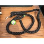 TWO BLACK HEAVY DUTY DOG LEADS