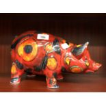 AN ANITA HARRIS HAND PAINTED PIG