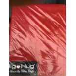 A BIG HUG 'LONDON' BEAN BAG IN RED , 140CM X 18OCM, HEAVY DUTY POLYESTER, STAIN AND WATER