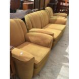 A 1930'S THREE PIECE SOFA SUITE