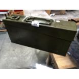 A VINTAGE GERMAN W.W.II AMMO BOX PAINTED IN RUSSIAN GREEN