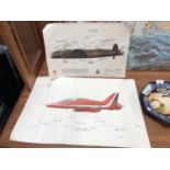 TWO SIGNED PRINTS OF 'THE RED ARROWS' AND 'LANCASTER 1'