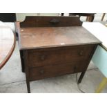 A OAK TWO DRAWER DRESSING TABLE