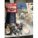 MIXED ITEMS - VAUXHALL ASTRA BOOK, ENAMEL BEAKER ETC