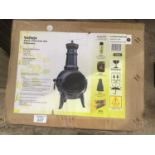 A BOXED LA HACIENDA VALLEJO STEEL/CAST IRON MIX CHIMNEA