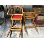 TWO VINTAGE WOODEN CHILD'S ROCKING SEATS