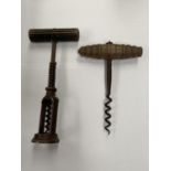 TWO VINTAGE CORK SCREWS